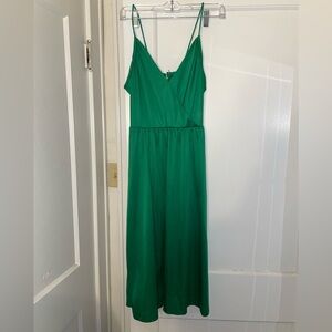 Green Spaghetti Strap Party Dress